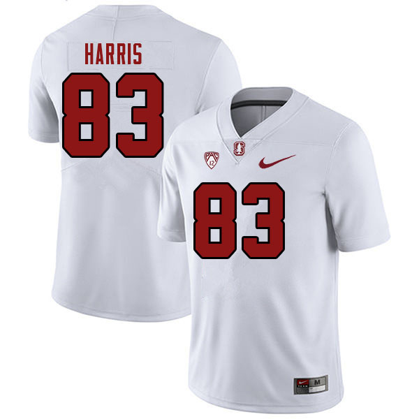 Men #83 Jackson Harris Stanford Cardinal College Football Jerseys Stitched Sale-White - Click Image to Close